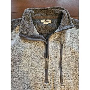 Woolrich Sweater Men Medium Gray Pullover Fleece‎ 1/4 Zip Jacket Pockets